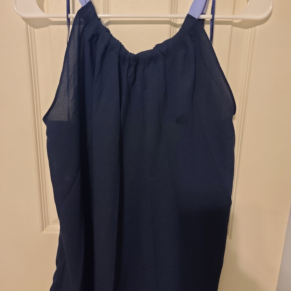 Navy tie halter